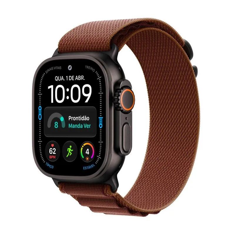 Apple Watch Ultra 4 (GPS + Cellular) 49mm Caixa Preta de Titânio com Pulseira Loop Alpina Bordô P