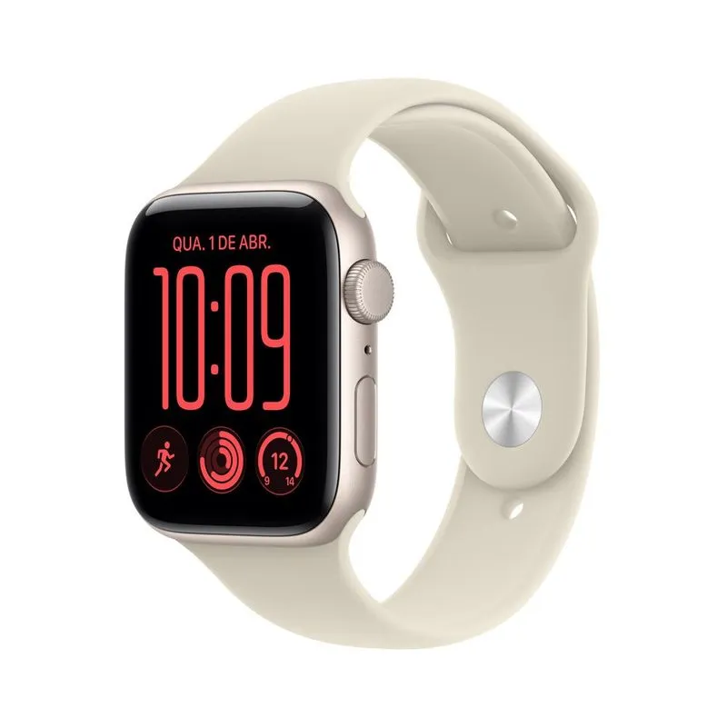 Apple Watch SE 3 (GPS + Cellular 44 mm) Caixa Estelar de Alumínio com Pulseira Esportiva Areia M/G