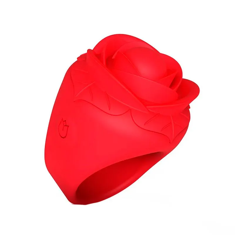 Mini Vibrador Anel em Formato de Rosa com 10 Modos de Vibração Me Ame