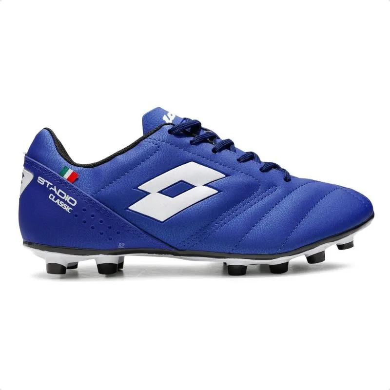 Chuteira Campo Lotto Stadio Classic B700 Masculina 43 / azul-branca