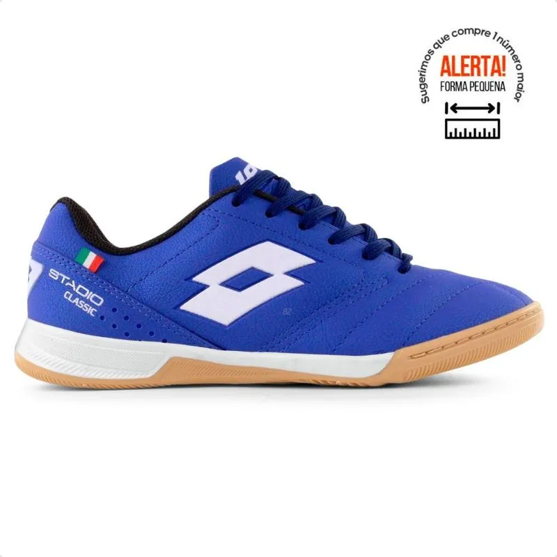 Chuteira Futsal Lotto Stadio Classic B700 Masculina 37 / azul-branca