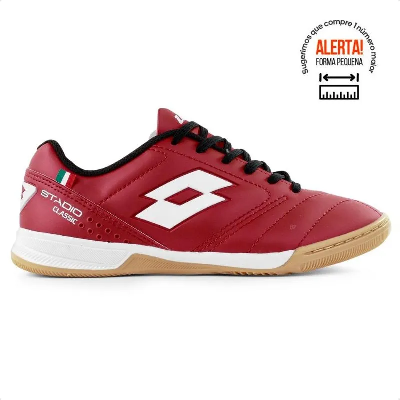 Chuteira Futsal Lotto Stadio Classic B700 Masculina 43 / vermelha-branca