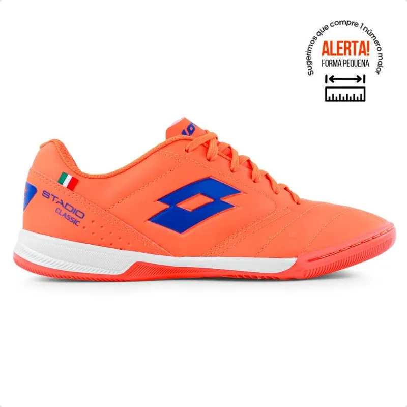 Chuteira Futsal Lotto Stadio Classic B700 Masculina 38 / laranja-azul