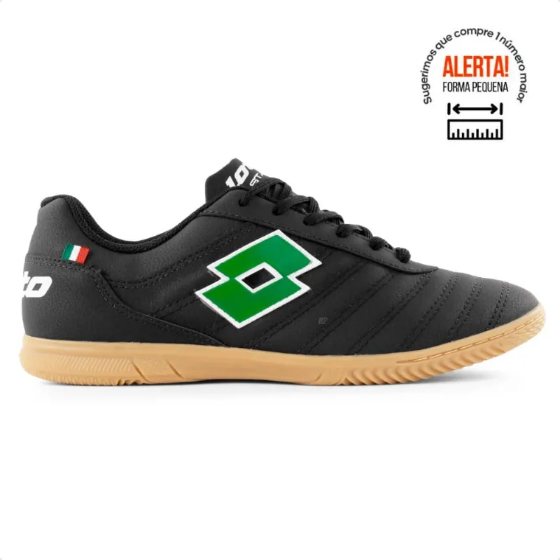 Chuteira Futsal Lotto Stadio Origin B500 Masculina 41 / Preto / Verde