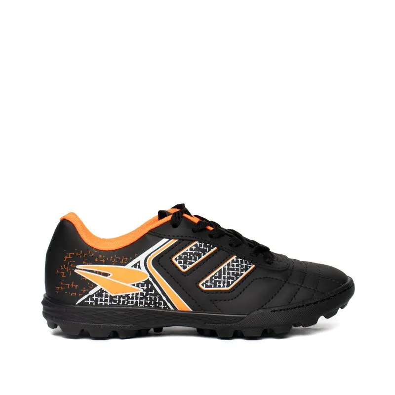 Chuteira Society Infantil Dray Spedy Preto/Laranja Neon - 35