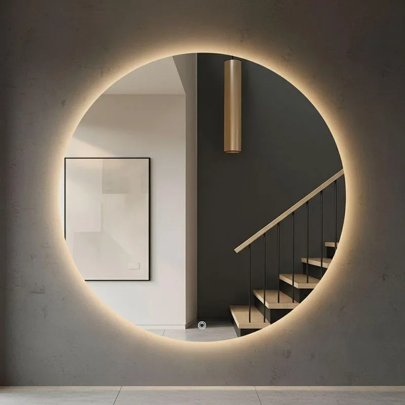 Espelho Redondo 70cm Led Indireto Decorativo Lavabo Penteadeira Neutro