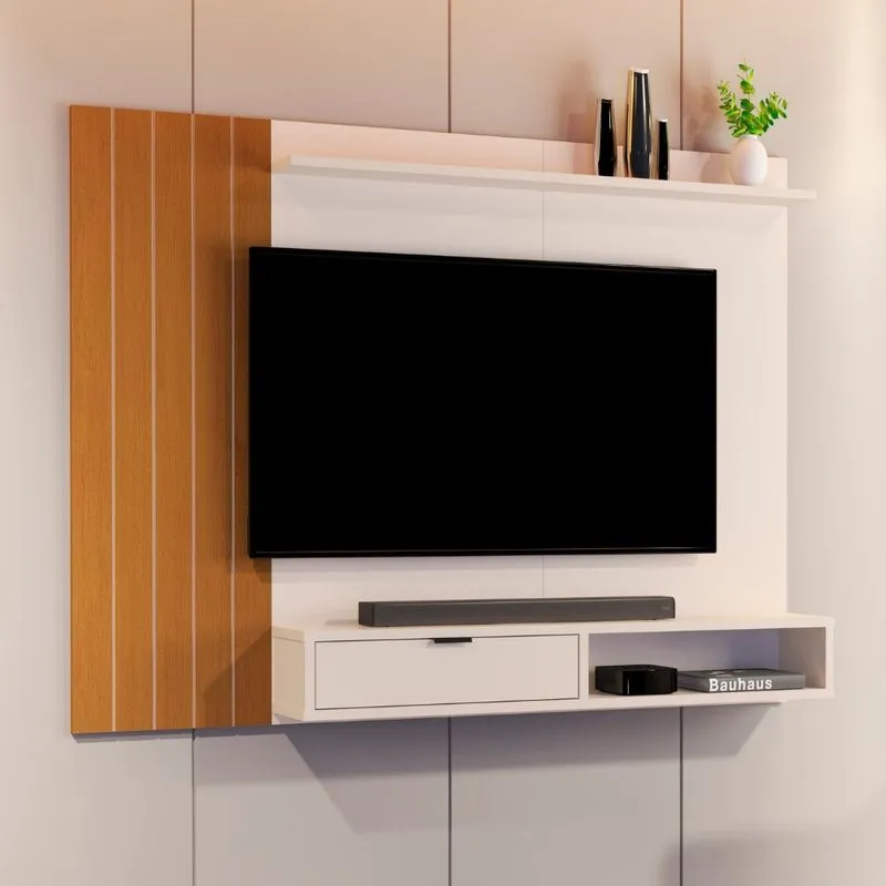 Painel Ripado para TV até 43 Polegadas 1 Porta Em MDF 5001 JB Móveis