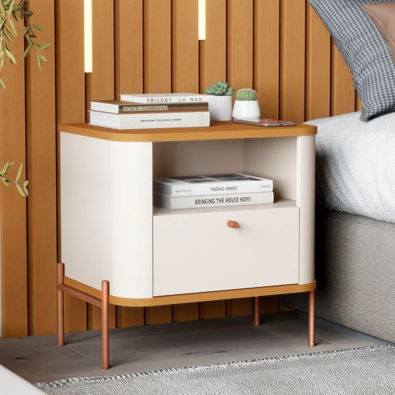 Mesa de Cabeceira 1 Gaveta Em MDF Slim Tucupi JB Móveis