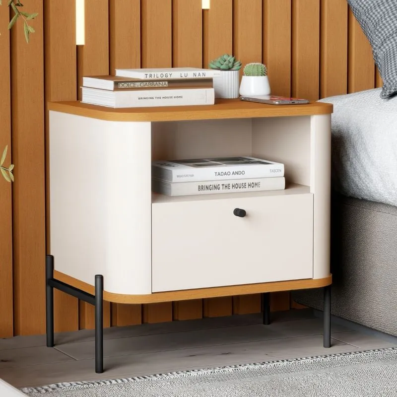 Mesa de Cabeceira 1 Gaveta Em MDF Slim Tucupi JB Móveis