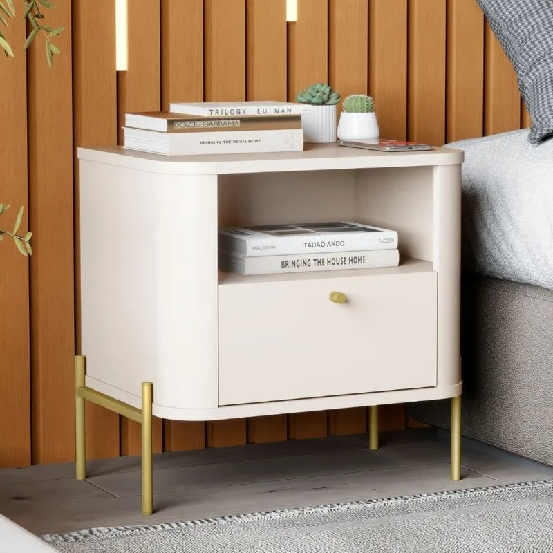 Mesa de Cabeceira 1 Gaveta Em MDF Slim Tucupi JB Móveis