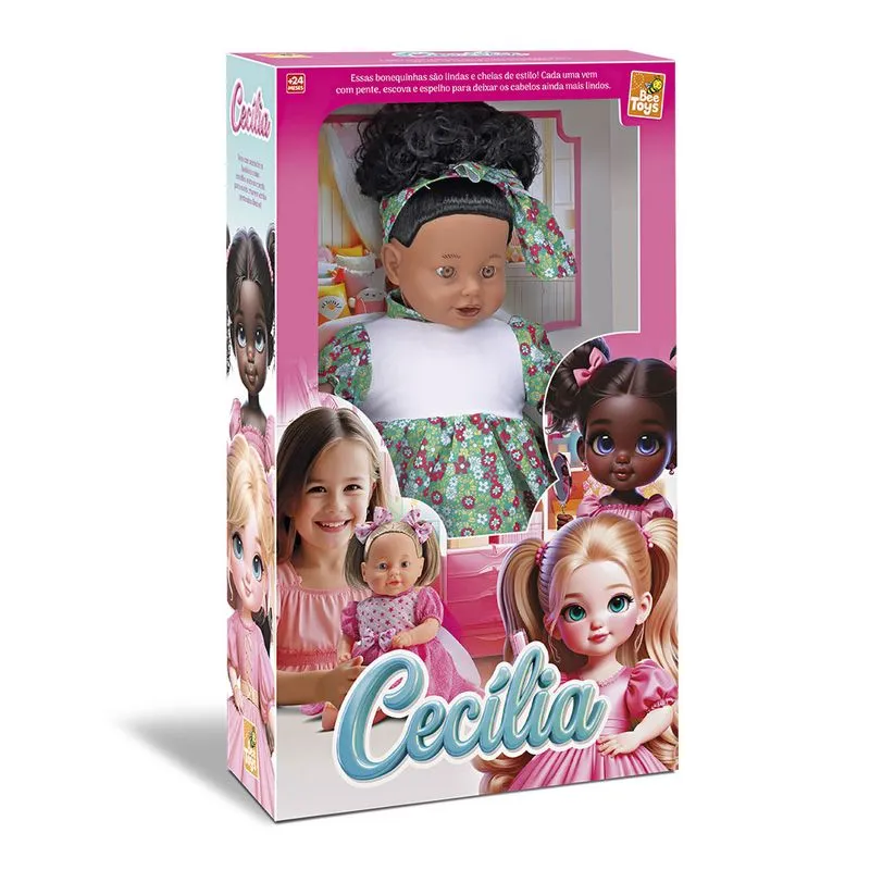 Boneca Cecilia Negra Bee Toys