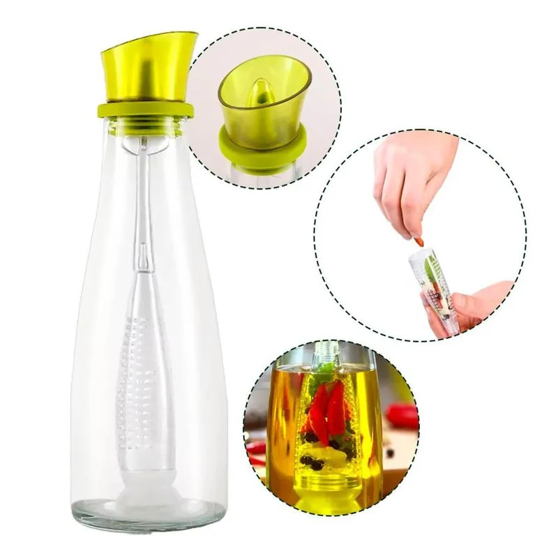 Galheteiro Porta Azeite De Vidro 500ml Com Bico Dosador
