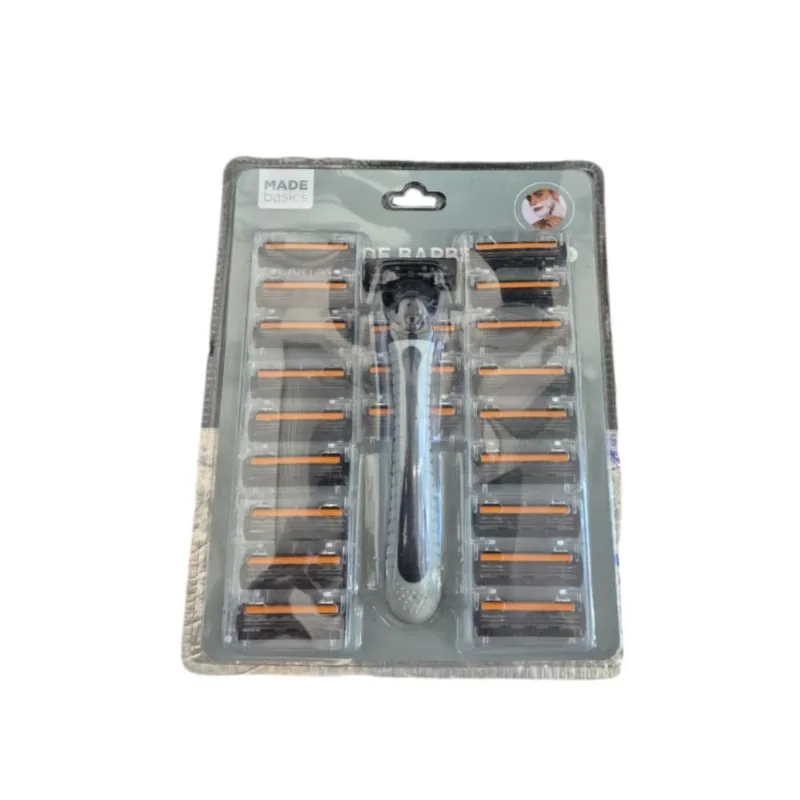Aparelho De Barbear Barbeador + 21 Lâminas Descartáveis