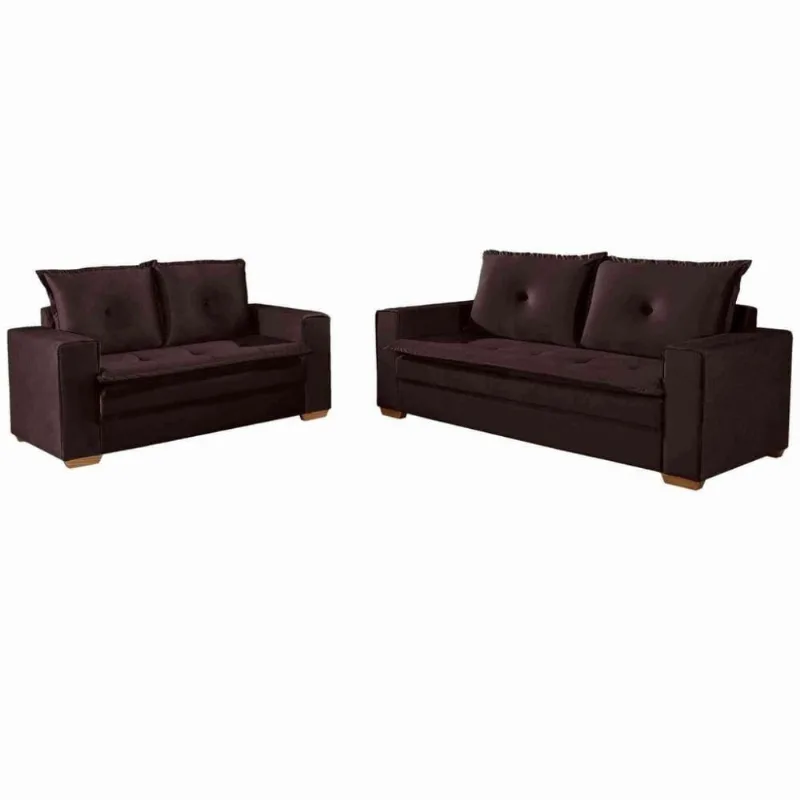 Conjunto De Sofás De 02 E 03 Lugares Unique