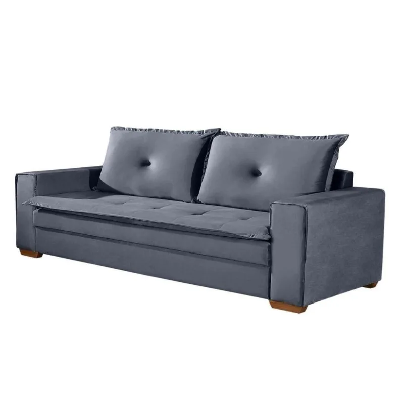 Sofá Unique 3 Lugares Reclinável 210CM Marrom Suede Top Útil