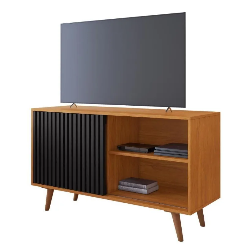 Rack para TV Zeus 70" 180CM MDF-MDP com Porta de Correr Café Zeus
