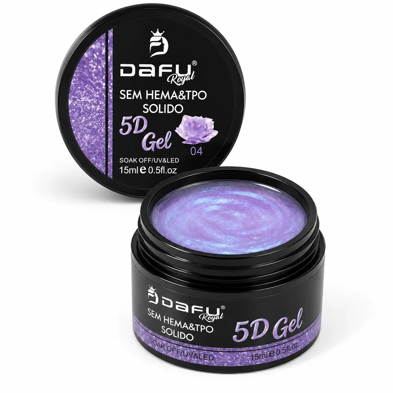 Gel Solido 5D Sem Hema Tpo Efeito Pó Cromado Royal Cor 04