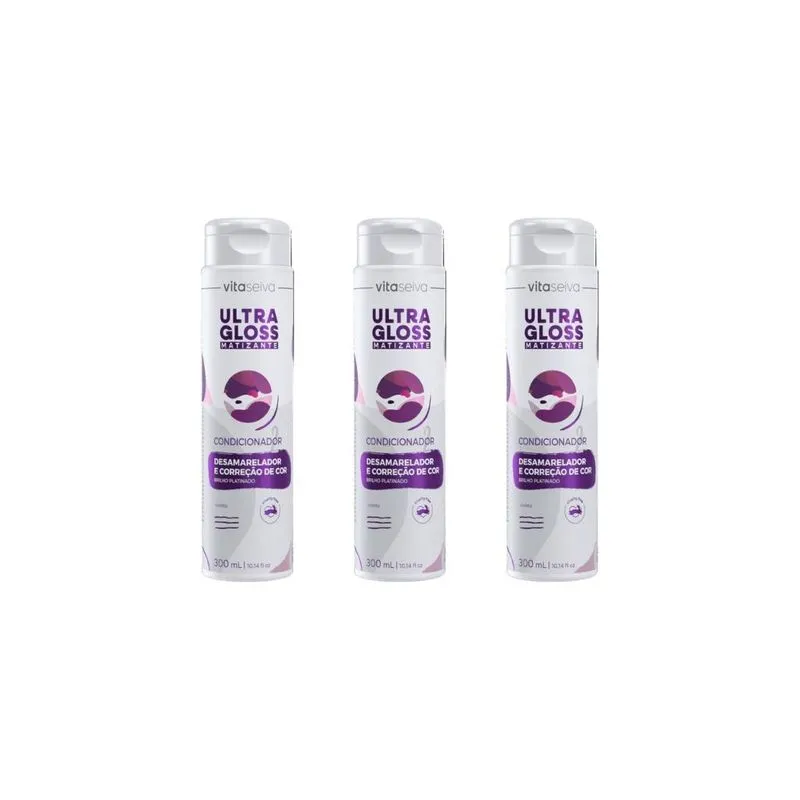 Condicionador Vita Seiva Ultra Gloss Matizante 300ml-kit 3un