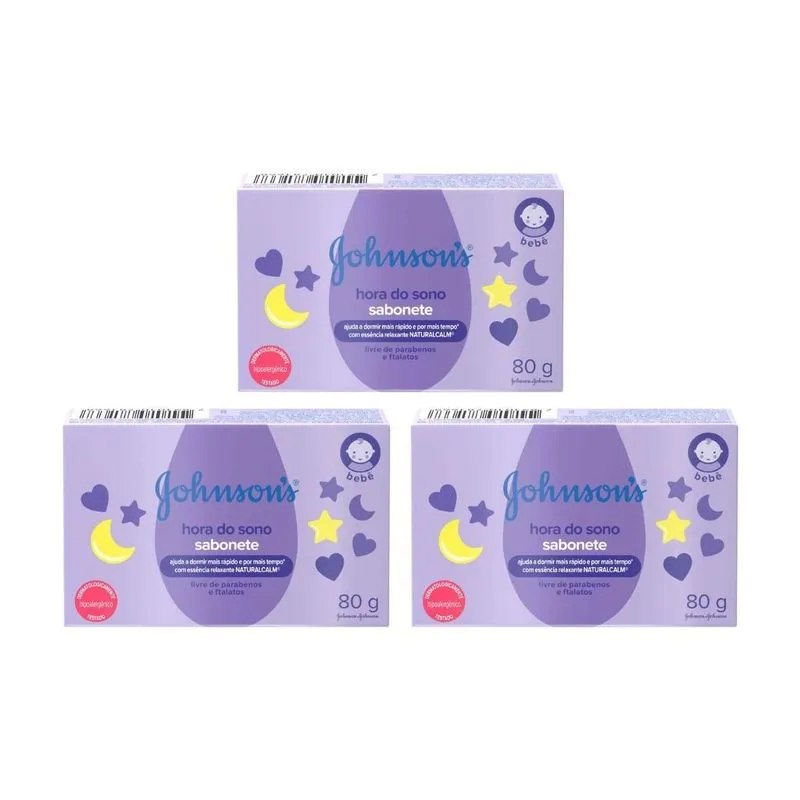 Sabonete Johnsons Baby Hora Do Sono 80g - Kit Com 3un
