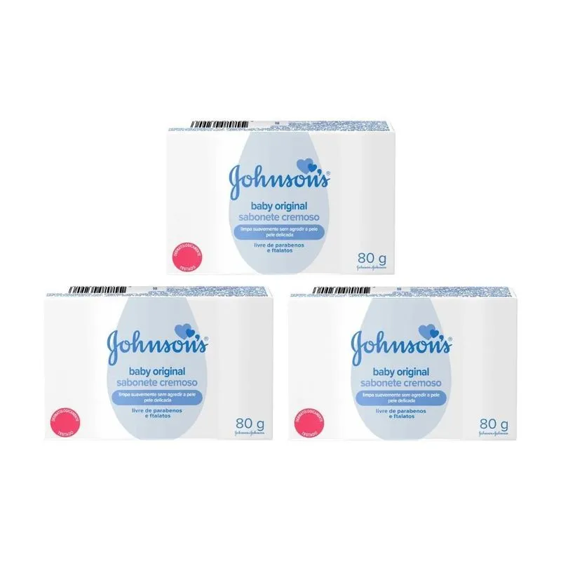 Sabonete Johnsons Baby 80g - Kit Com 3un