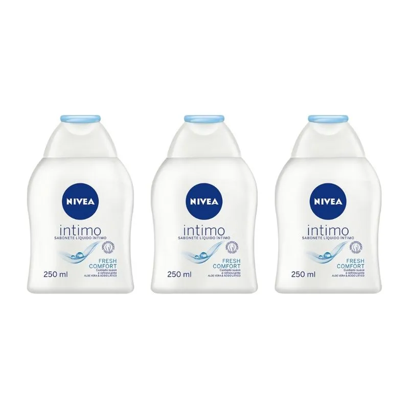 Sabonete Intimo Nivea 250ml Fresh Comfort - Kit c/ 3un