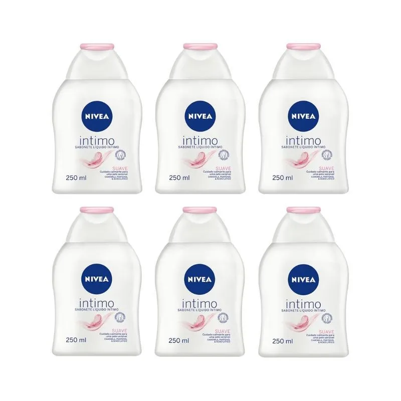 Sabonete Intimo Nivea 250ml Suave - Kit Com 6un