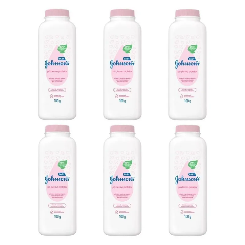 Talco Johnsons Baby Protetor Tradicional 100g - Kit Com 6un