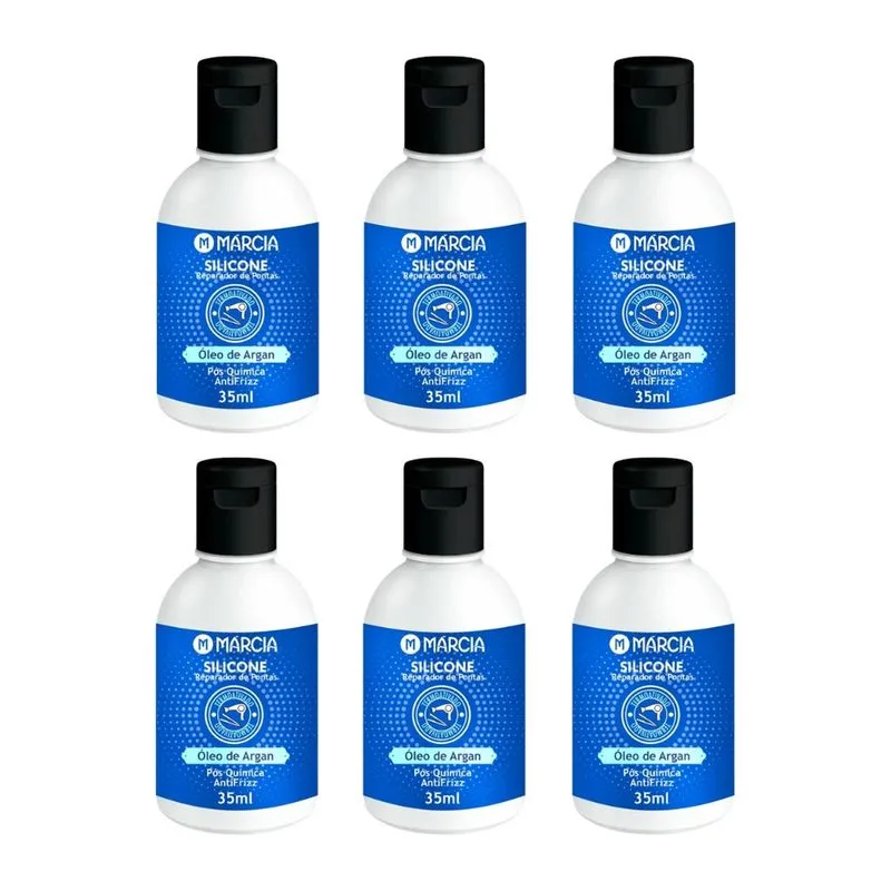 Reparador De Pontas Silicone 35ml Marcia Oleo de Argan - 6un