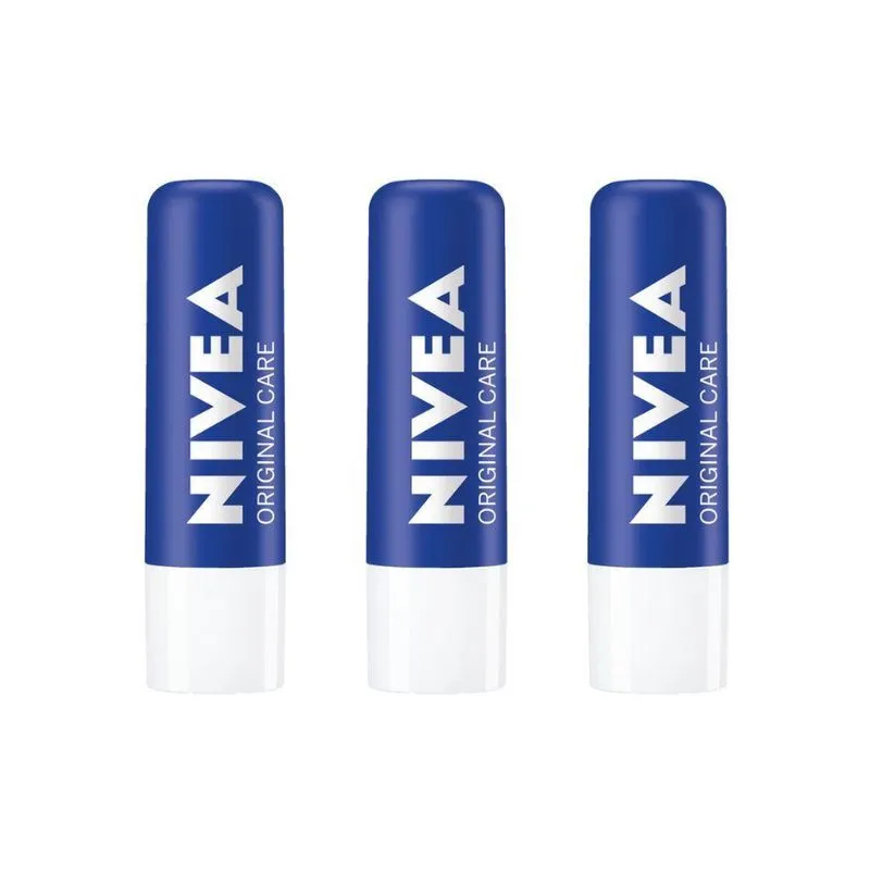 Protetor Labial Nivea 4,8G Care - Kit C/3 Un