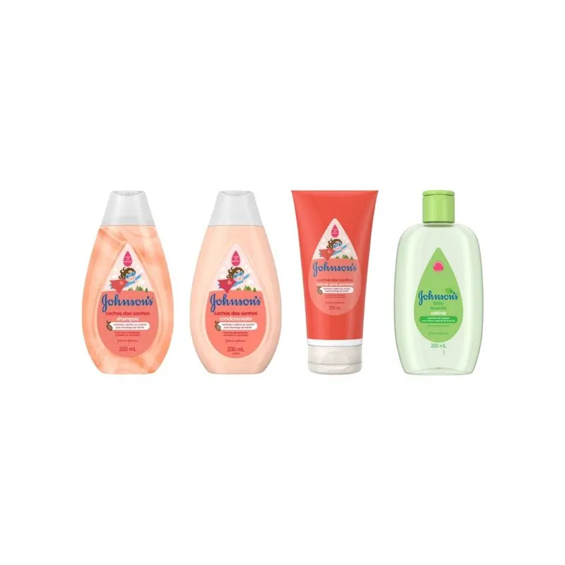 Kit Johnsons Cacheados Sh + Cond + Cr Pentear + Colonia