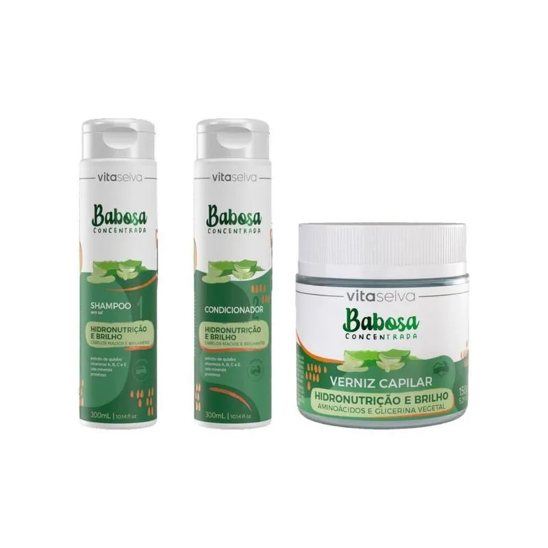 Kit Vita Seiva Babosa Shampoo + Cond + Verniz Capilar