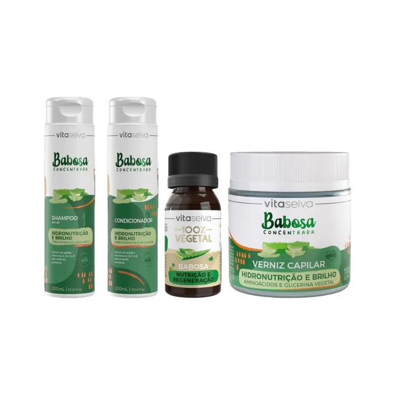Kit Vita Seiva Babosa Shampoo + Cond + Verniz Capilar + Oleo