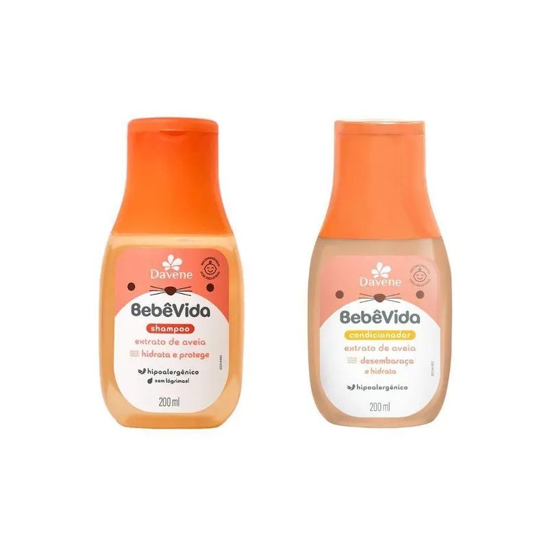Kit Davene Bebê Vida Shampoo 200ml + Condicionador 200ml