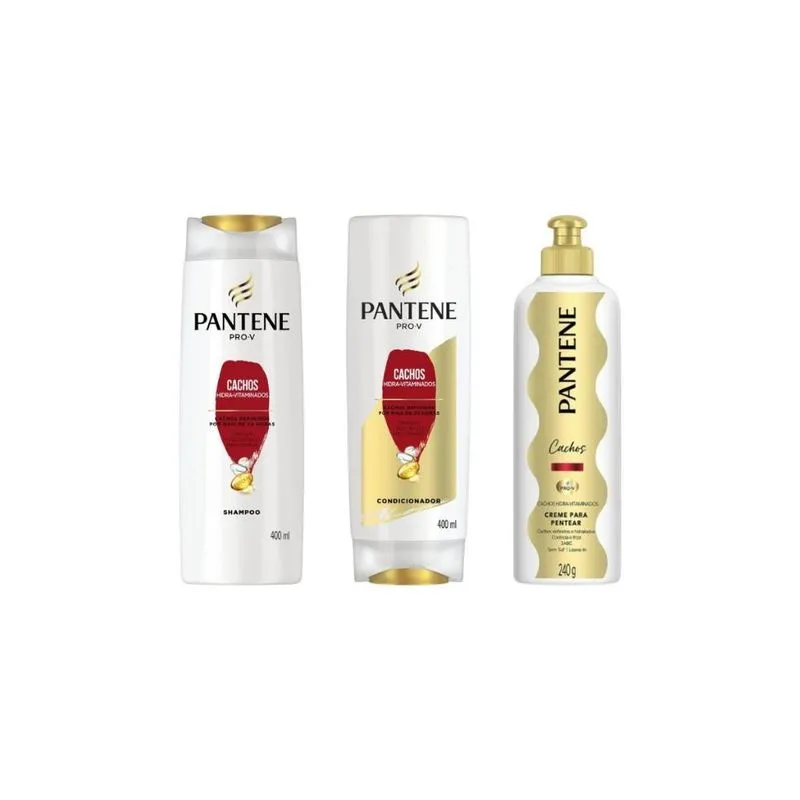 Kit Pantene Cachos Shampoo+Cond+Creme De Pentear-3 Itens