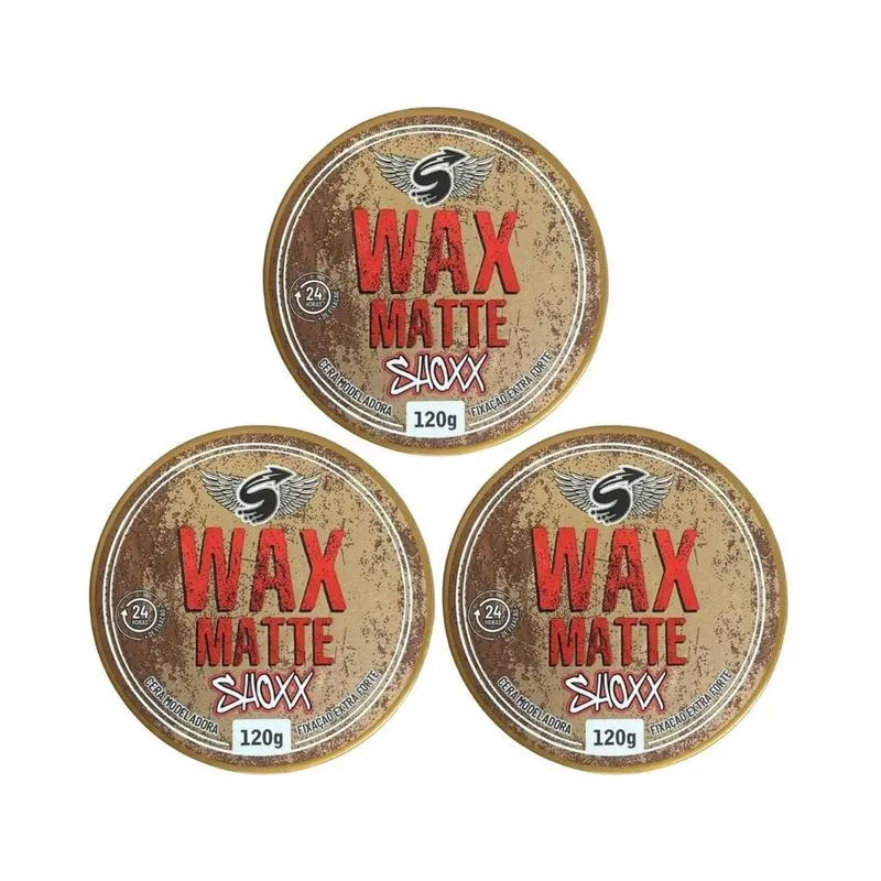Cera Shoxx Wax Matte 120g - Kit Com 3un
