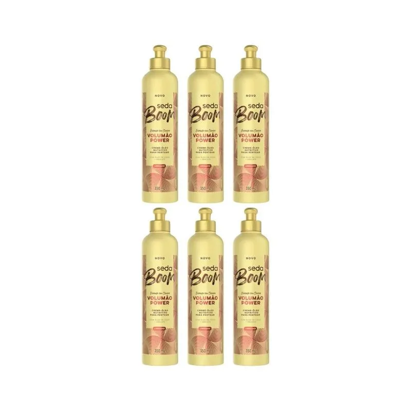 Creme De Pentear Seda 350Ml Boom Volumao Black - Kit C/6Un