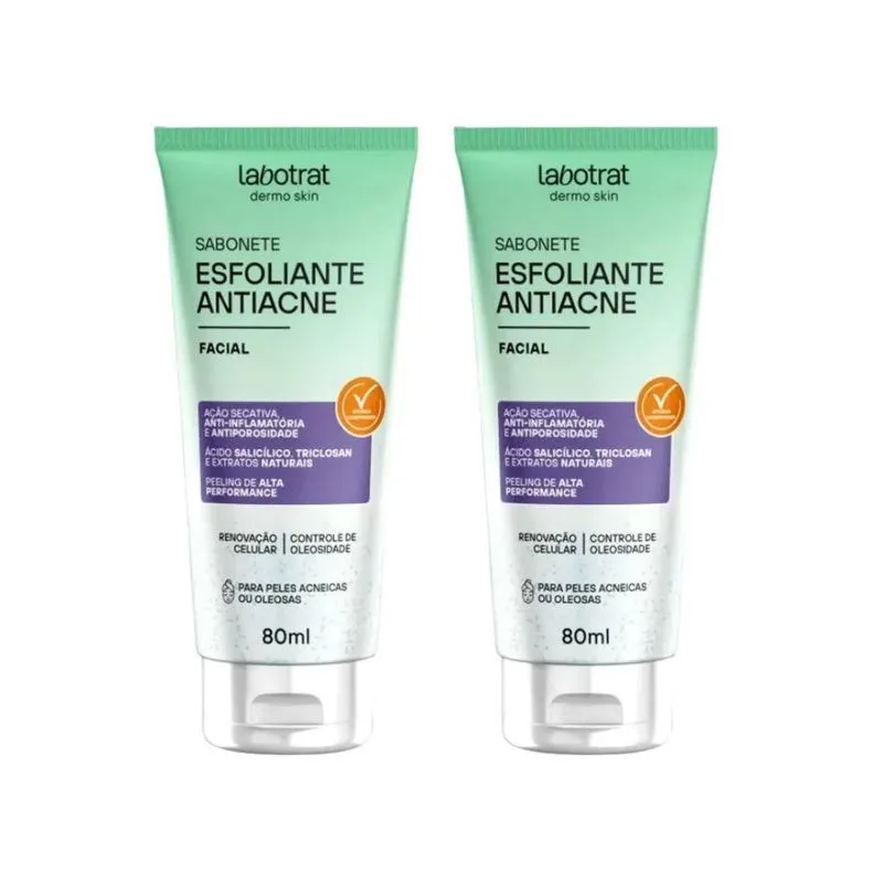 Esfoliante Labotrat Rosto 80ml Antiacne - Kit Com 2un