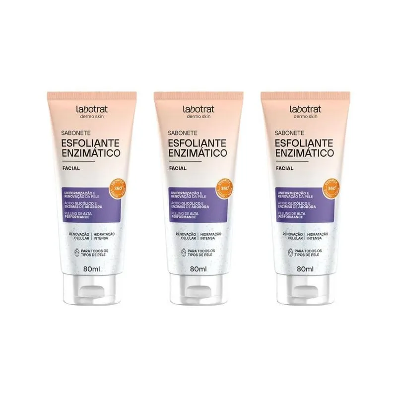 Esfoliante Labotrat Rosto 80Ml Enzimatico - Kit C/3Un