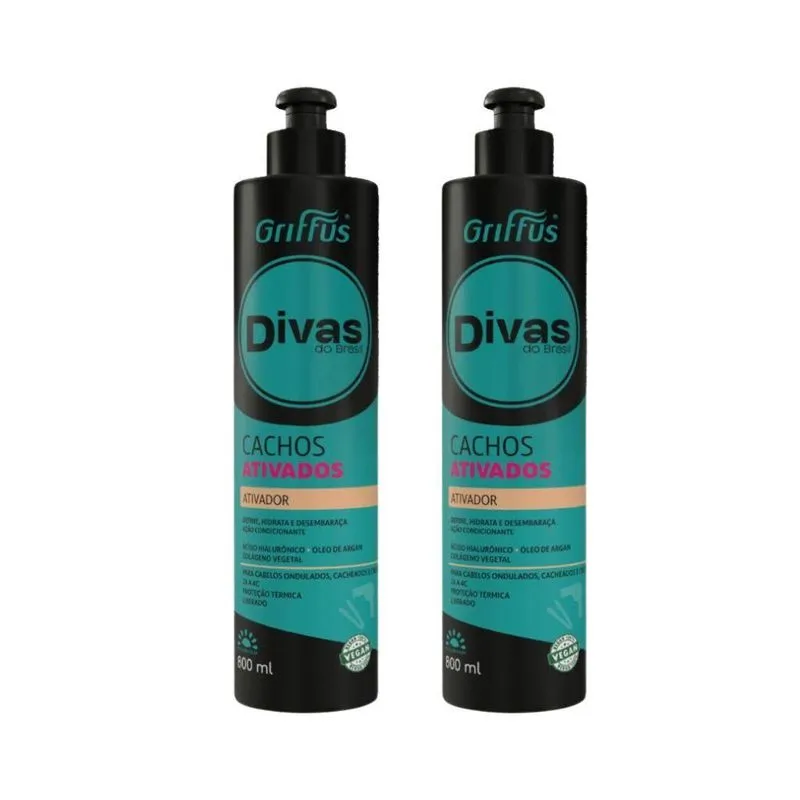Ativador De Cachos Griffus Divas 800ml - Kit Com 2un