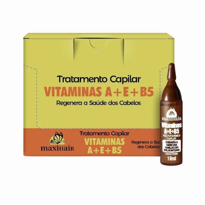 Ampola De Vitamina Maxihair 10ml A + E + B5 - Kit Com 24un