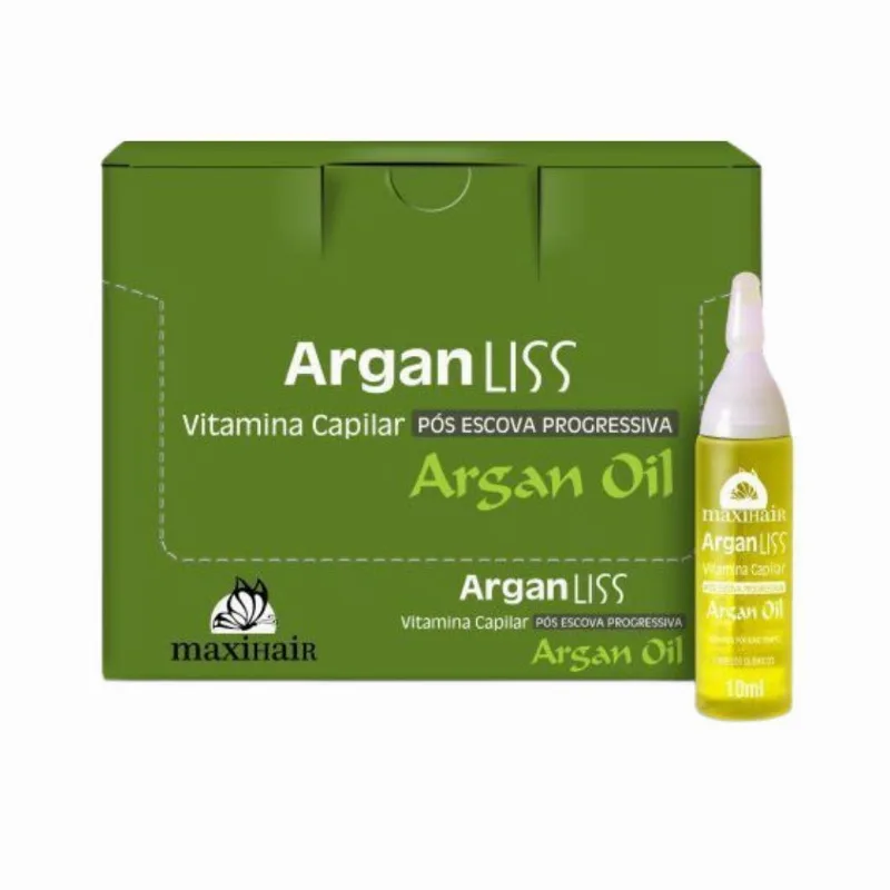 Ampola De Vitamina Maxihair 10ml Argan Liss - Kit Com 24un