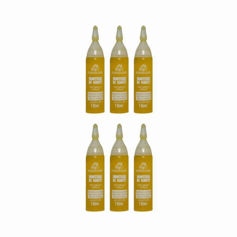 Ampola De Vitamina Maxihair 10ml Manteiga - Kit Com 6un