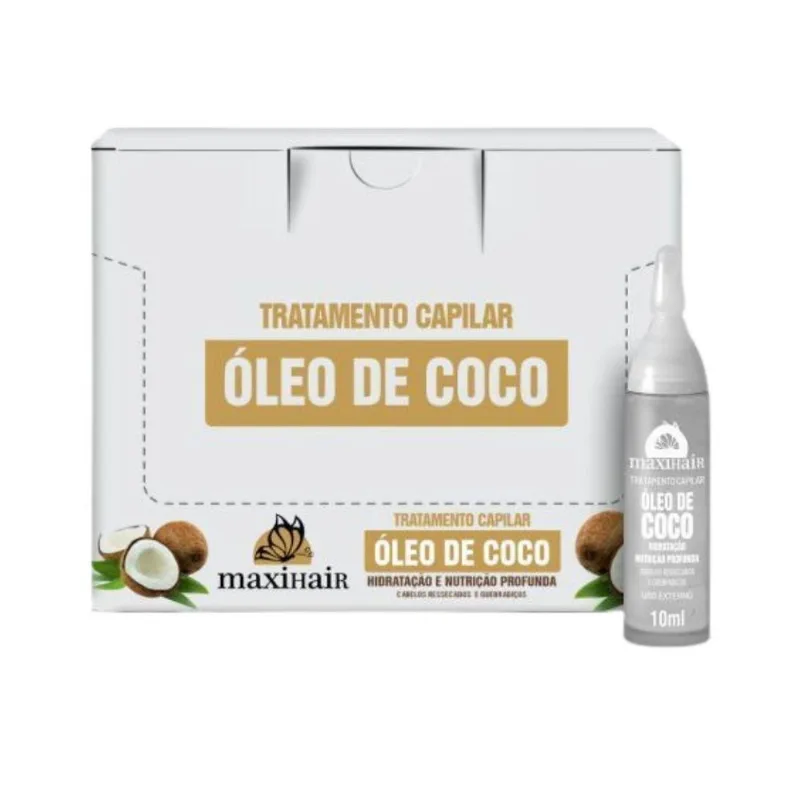 Ampola De Vitamina Maxihair 10ml Oleo De Coco - Kit Com 24un