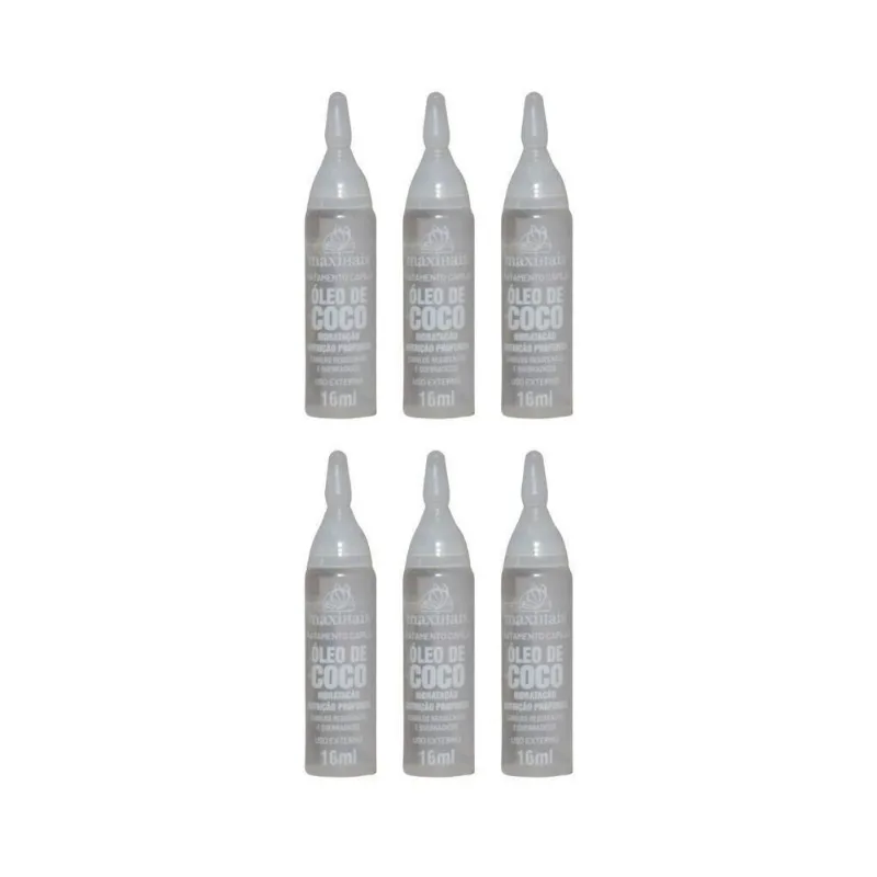 Ampola De Vitamina Maxihair 10ml Oleo De Coco - Kit Com 6un