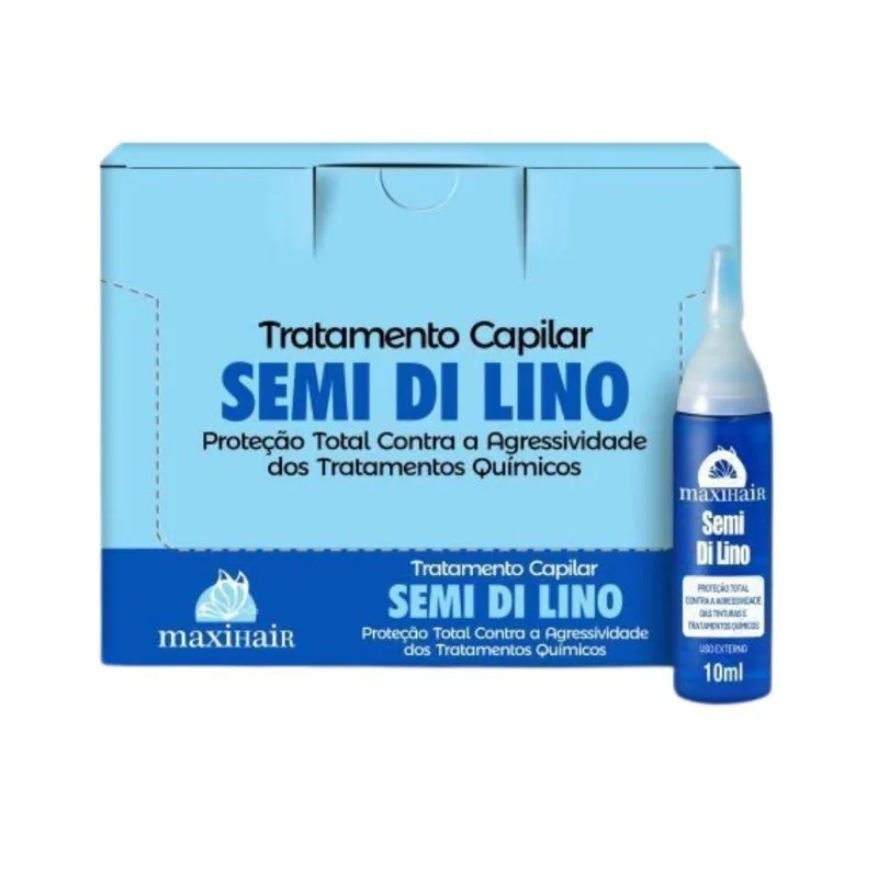 Ampola De Vitamina Maxihair 10ml Semi Di Lino - Kit Com 24un