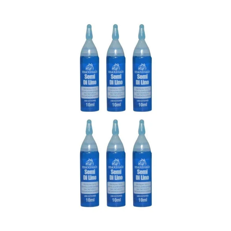 Ampola De Vitamina Maxihair 10ml Semi Di Lino - Kit Com 6un