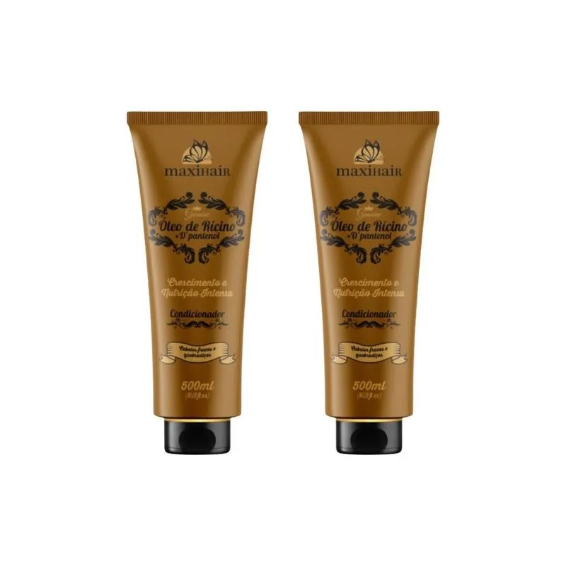Condicionador Maxihair 500ml Oleo De Ricino+d' Pantenol-2un