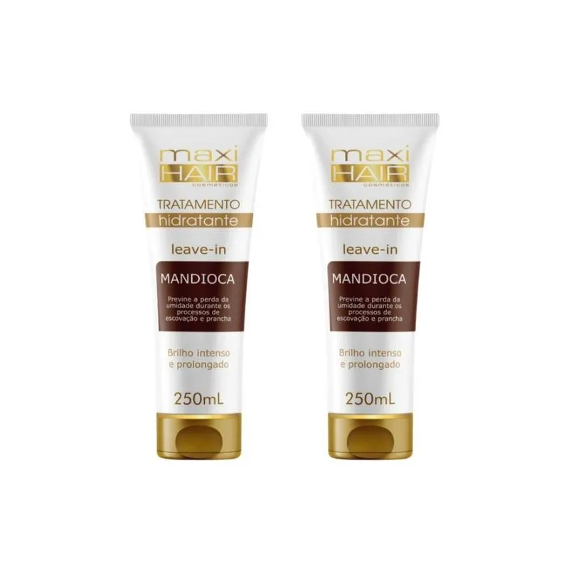 Leave-In Maxihair 250Ml Mandioca Trat Hidratante - Kit C/2Un