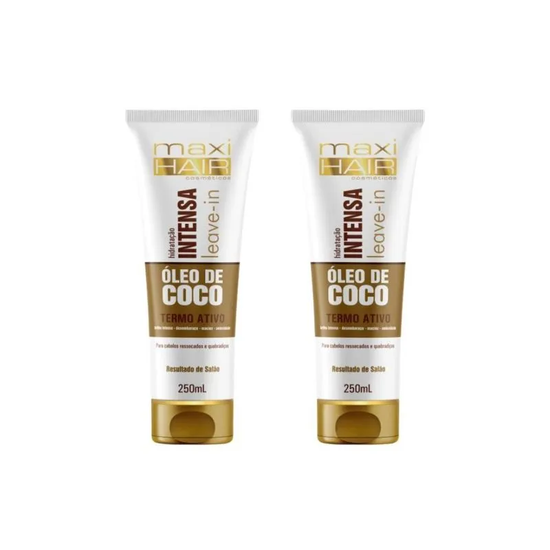 Leave-In Maxihair 250Ml Oleo De Coco Hidrat Int - Kit C/2Un