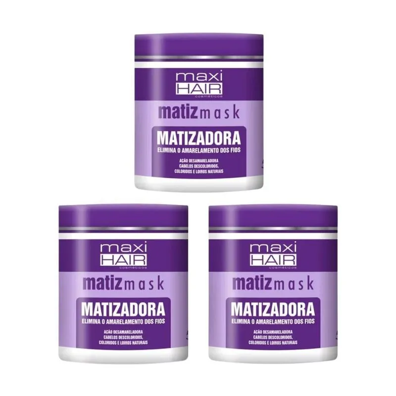 Mascara Maxihair 500g Matizadora - Kit Com 3un